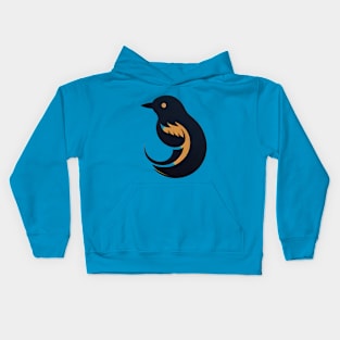 Stylized Bird Emblem Kids Hoodie